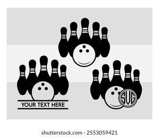 Bowling With Ball , Bowling Silhouette, Bowling Game, Bowling Ball, Strike, Pins Png, Outline, Clipart, 