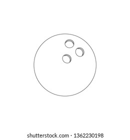 Bowling ball. simple flat vector icon illustration. outline line symbol - editable stroke
