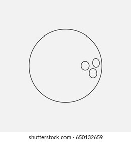 Bowling ball simple icon. Contour illustration.