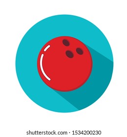 Bowling ball and skittles. Flat illustration of bowling vector icon. 
