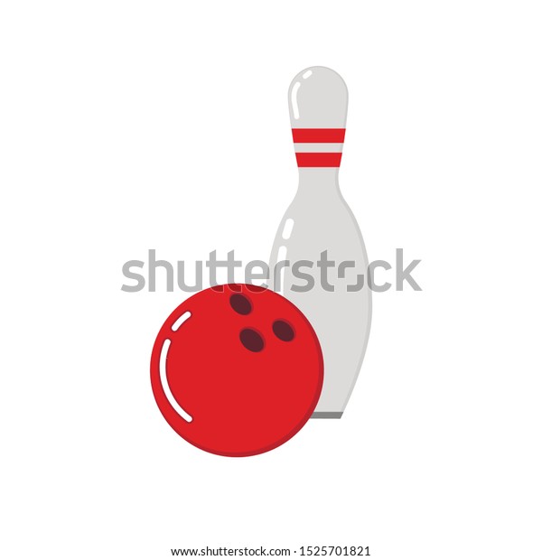 Bowling Ball Skittles Flat Illustration Bowling Stock Vector (Royalty ...