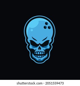 bowling ball skull illustration logo, soccer ball with skull and inscription