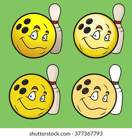 Bowling Ball Smiley Set