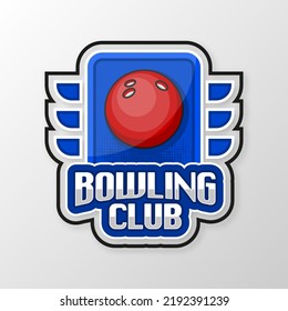 Bowling ball. Sport game tournament. League team and fan club. Vector illustration.