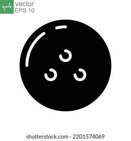 Bowling Ball Sport Icon. Solid Round Ball For Tournament Game Symbol. Glyph Style Pictogram For Mobile Application And Website. Vector Illustration. Design On White Background. EPS 10