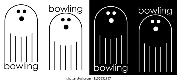 Bowling ball, stylized for octopus octobowling minimalistic logo