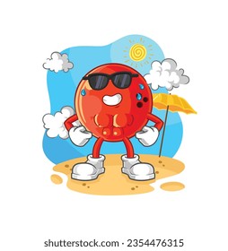 the bowling ball sunbathing in summer. character vector