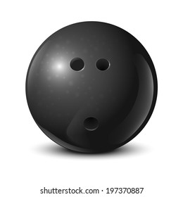 Bowling Ball With Texture Isolated On White Background. Vector Illustration