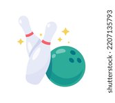 A bowling ball that rolls to hit the pin.