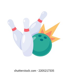 A Bowling Ball That Rolls To Hit The Pin.