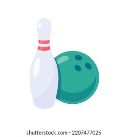 A bowling ball that rolls to hit the pin.