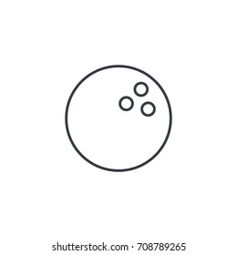 bowling ball thin line icon. Linear vector illustration. Pictogram isolated on white background