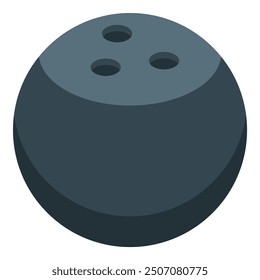 Bowling ball with three finger holes is ready to be thrown down the lane