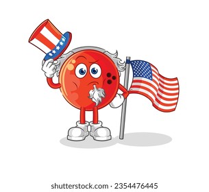 the bowling ball uncle sam character. cartoon mascot vector