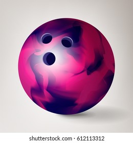 Bowling Ball Vector. 3D Realistic Illustration. Shiny And Clean
