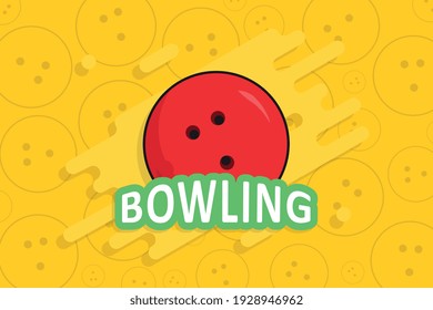 Bowling ball vector background in flat style. Colorful illustration art for tournament illustration and sport apps. Eps 10