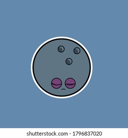Bowling Ball Vector Character For Icon and Sticker