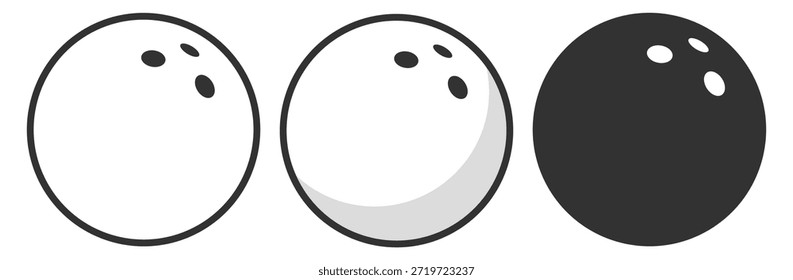 Bowling ball vector, classic sport round design on transparent background