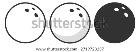 Bowling ball vector, classic sport round design on transparent background
