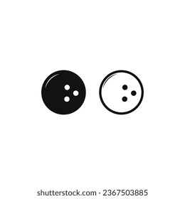 Bowling ball vector design icon silhouette and line