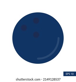 Bowling ball vector icon in flat style design for website design, app, UI, isolated on white background. EPS 10 vector illustration.