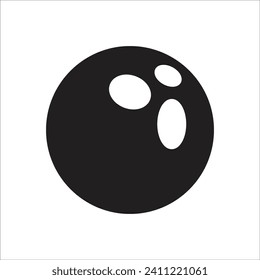 plantilla de línea de icono del vector de bola de bolos