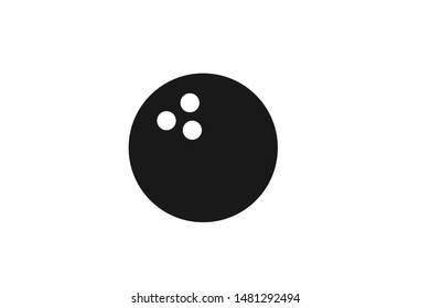 Bowling ball vector icon on white background 