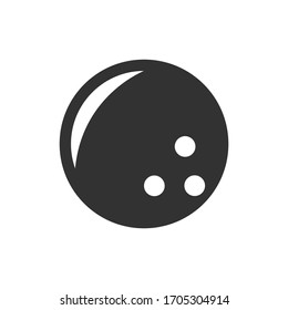 Bowling ball vector icon on white background