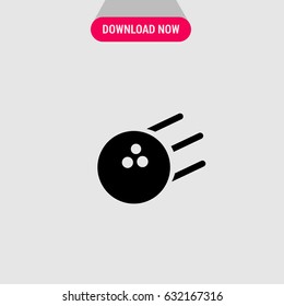 Bowling Ball Vector Icon, The symbol of black bowling ball. Simple, modern flat vector illustration for mobile app, website or desktop app  