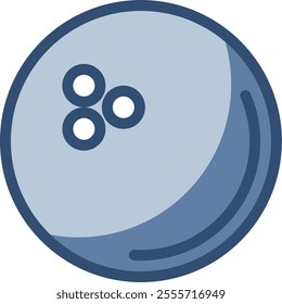 bowling ball vector icon, transparent background. replaceable blue color design