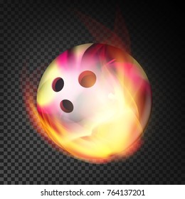 Bowling Ball Vector Realistic. Bowling Ball In Burning Style Isolated On Transparent Background