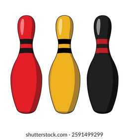 
bowling ball vector red yellow black