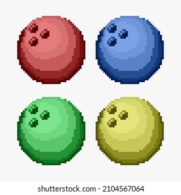 Bowling balls set pixel art