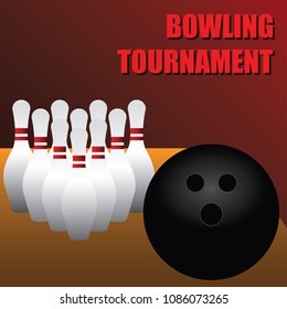 bowling banner for bowling tournament. vector illustration
