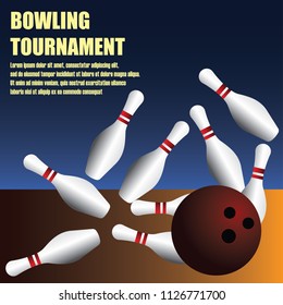 bowling banner for bowling tournament. vector illustration