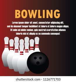 bowling banner for bowling tournament. vector illustration