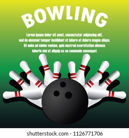 bowling banner for bowling tournament. vector illustration