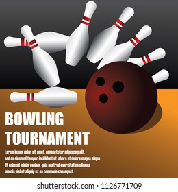 bowling banner for bowling tournament. vector illustration