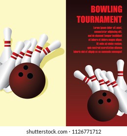 bowling banner for bowling tournament. vector illustration