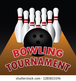 bowling banner for bowling tournament. vector illustration