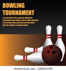 bowling banner for bowling tournament. vector illustration