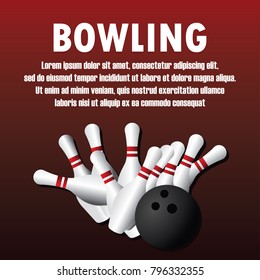 bowling banner for bowling tournament. vector illustration