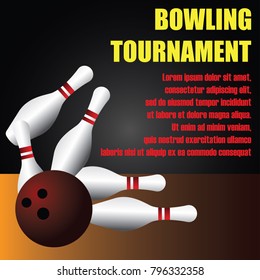 bowling banner for bowling tournament. vector illustration