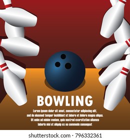 bowling banner for bowling tournament. vector illustration