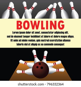 bowling banner for bowling tournament. vector illustration