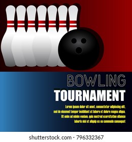 bowling banner for bowling tournament. vector illustration