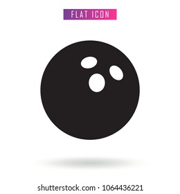 Bowling Black Ball Vector Flat Icon