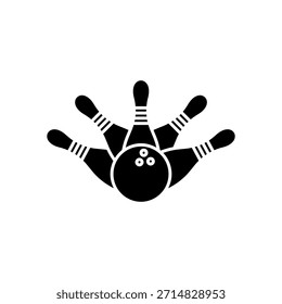 Schwarzes Bowlingsymbol. Vektorgrafik, eps10.