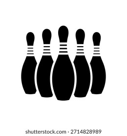 Schwarzes Bowlingsymbol. Vektorgrafik, eps10.