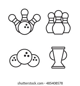 Bowling black icons